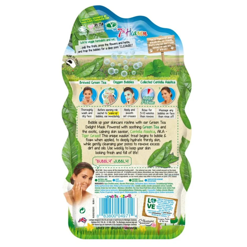 7th Heaven Montagne Jeunesse Green Tea Bubble Sheet Masker