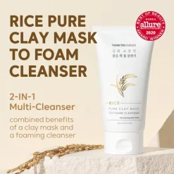 THANK YOU FARMER Rice Pure Clay Mask to Foam Cleanser
