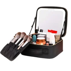 UNIQ Make-up Reistas met LED-lampje - Toilettas / Cosmetische tas voor al je make-up - Zwart