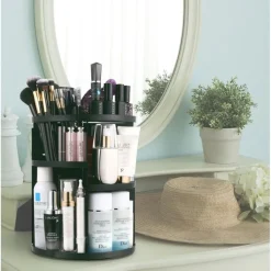 UNIQ 360° Roterende Make‑up Organizer – Zwart